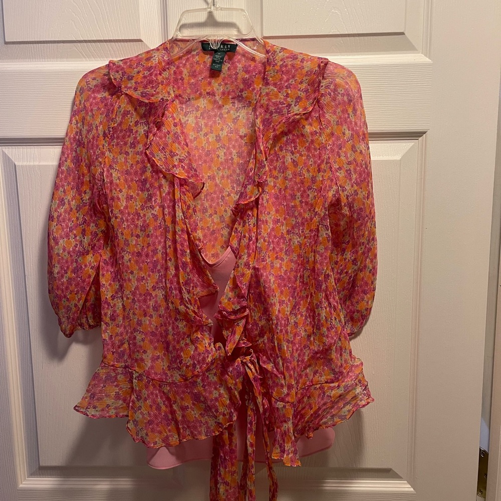 Ralph Lauren Vibrant Floral Blouse
